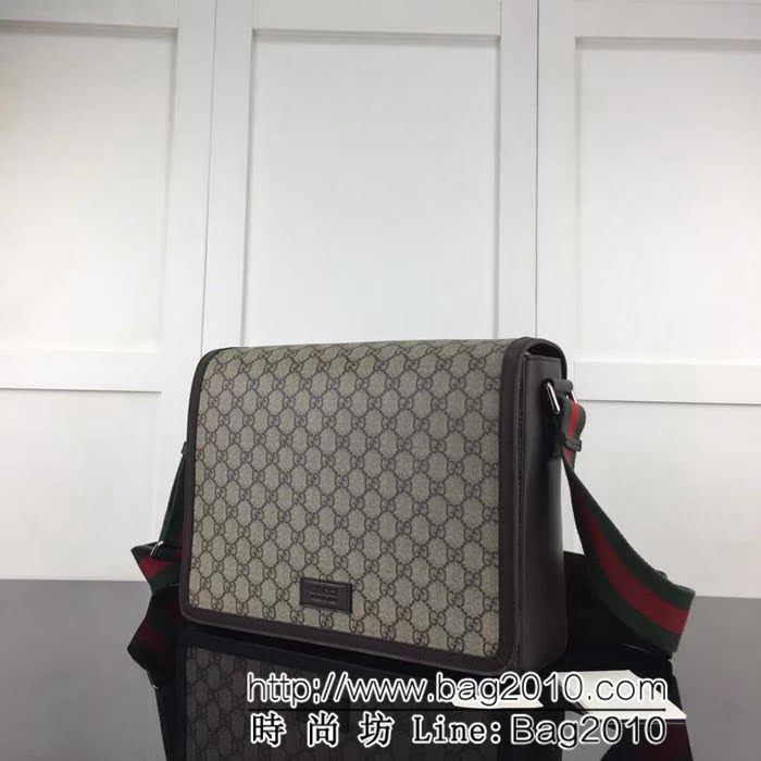 GUCCI古馳原單 新款專櫃品質原單貨實物實拍474138 啡pvc配皮男單肩斜挎包 HY1274